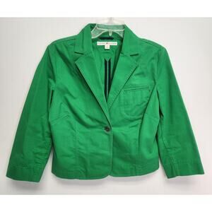 TOMMY HILFIGER Womens Green One-Button Blazer-Size 8